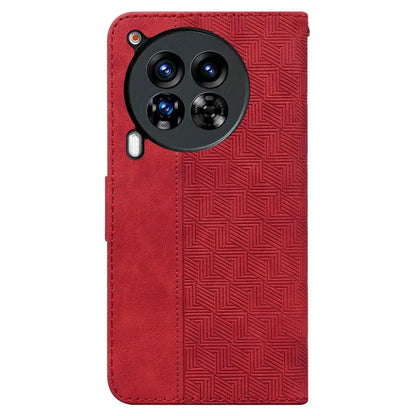 For TECNO Camon 30 Premier 5G Wallet Case Geometry Imprint Leather Phone Cover with Strap