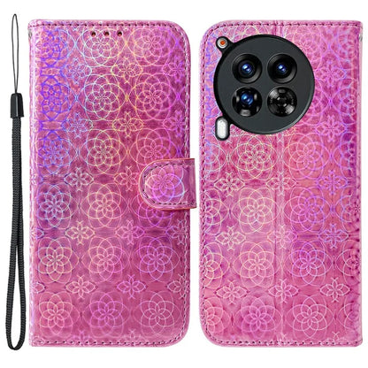 For TECNO Camon 30 Premier 5G Case Dazzling Flower Protective PU Leather Stand Phone Cover