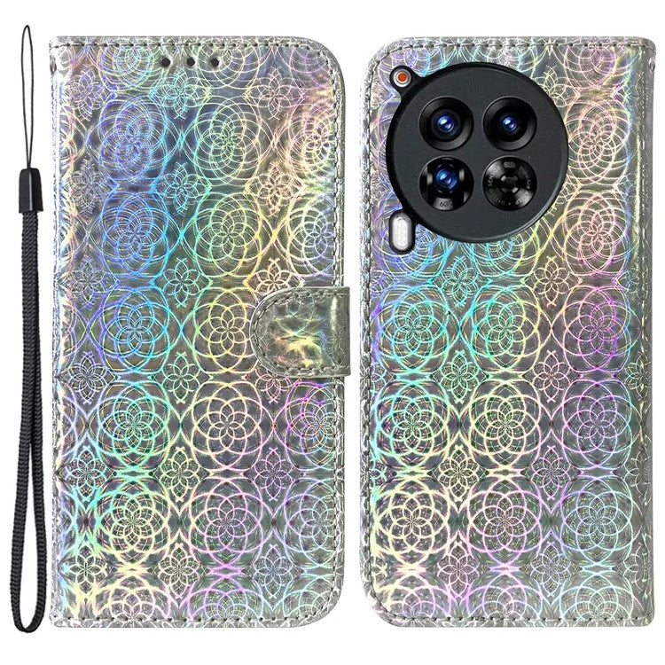 For TECNO Camon 30 Premier 5G Case Dazzling Flower Protective PU Leather Stand Phone Cover