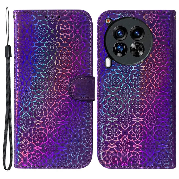 For TECNO Camon 30 Premier 5G Case Dazzling Flower Protective PU Leather Stand Phone Cover