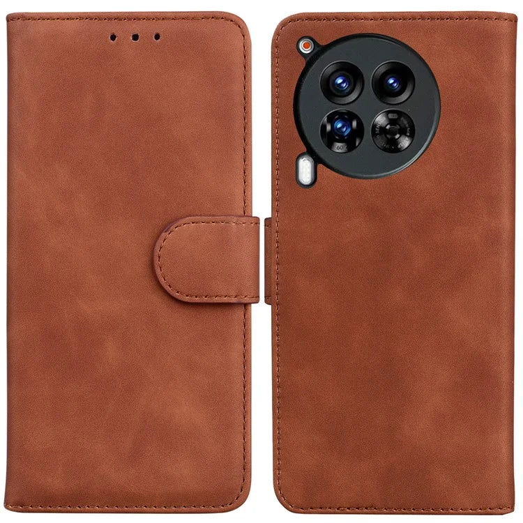 For TECNO Camon 30 Premier 5G Phone Case Solid Color Leather Phone Cover with Stand
