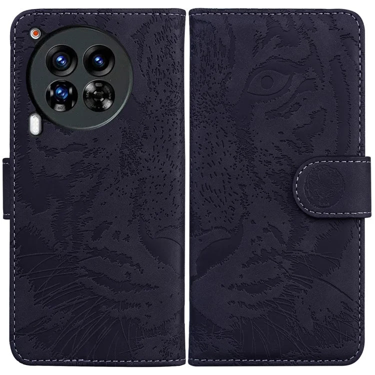 For TECNO Camon 30 Premier 5G Wallet Case Tiger Imprint Leather Protective Phone Cover