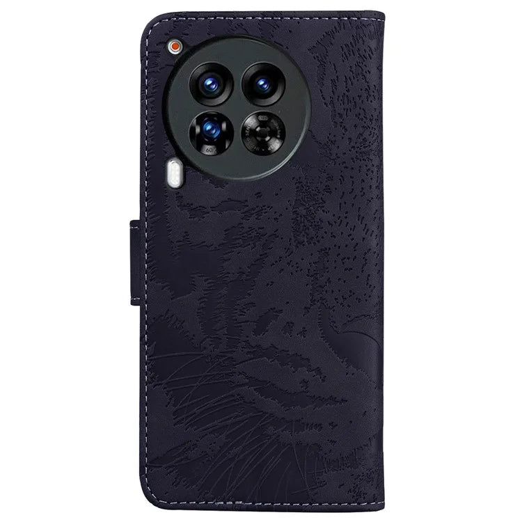 For TECNO Camon 30 Premier 5G Wallet Case Tiger Imprint Leather Protective Phone Cover