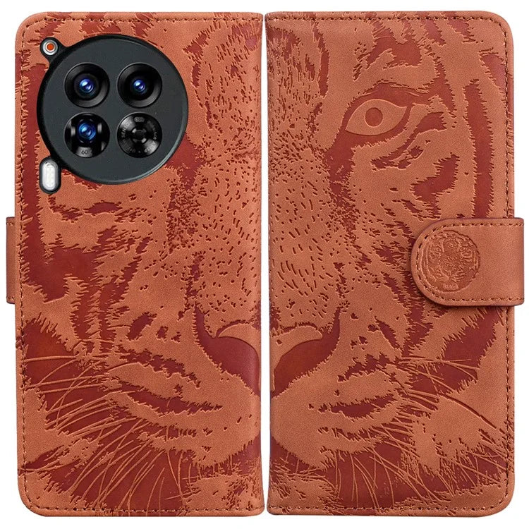 For TECNO Camon 30 Premier 5G Wallet Case Tiger Imprint Leather Protective Phone Cover