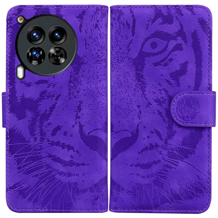For TECNO Camon 30 Premier 5G Wallet Case Tiger Imprint Leather Protective Phone Cover