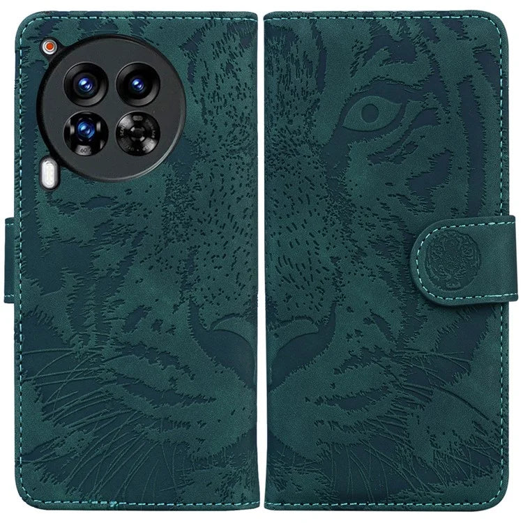 For TECNO Camon 30 Premier 5G Wallet Case Tiger Imprint Leather Protective Phone Cover
