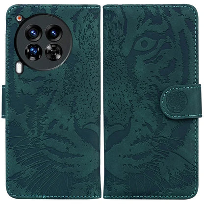 For TECNO Camon 30 Premier 5G Wallet Case Tiger Imprint Leather Protective Phone Cover