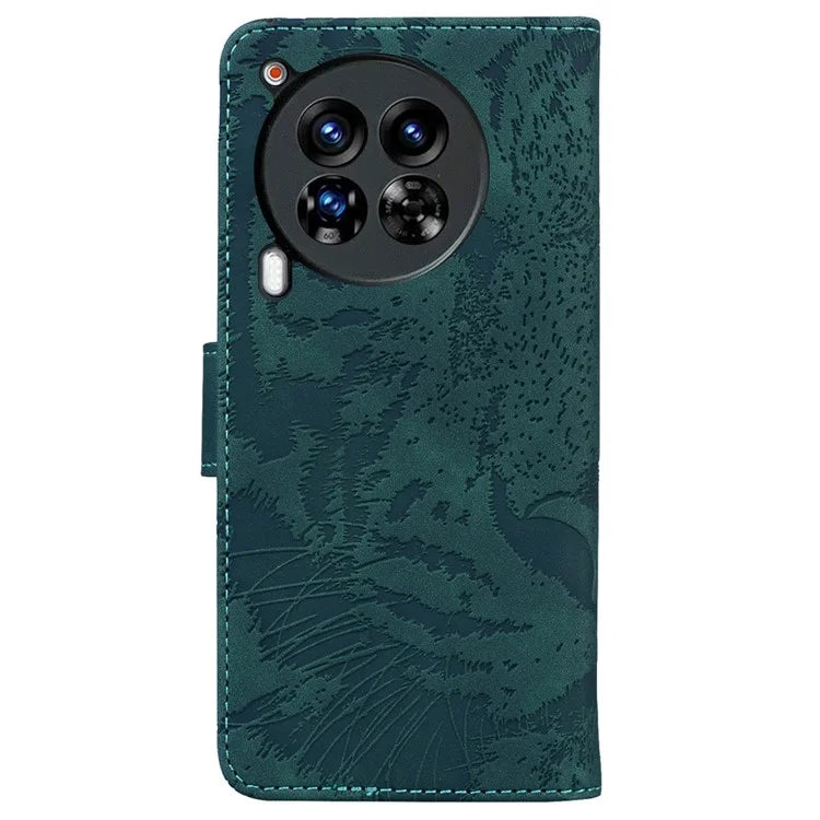 For TECNO Camon 30 Premier 5G Wallet Case Tiger Imprint Leather Protective Phone Cover
