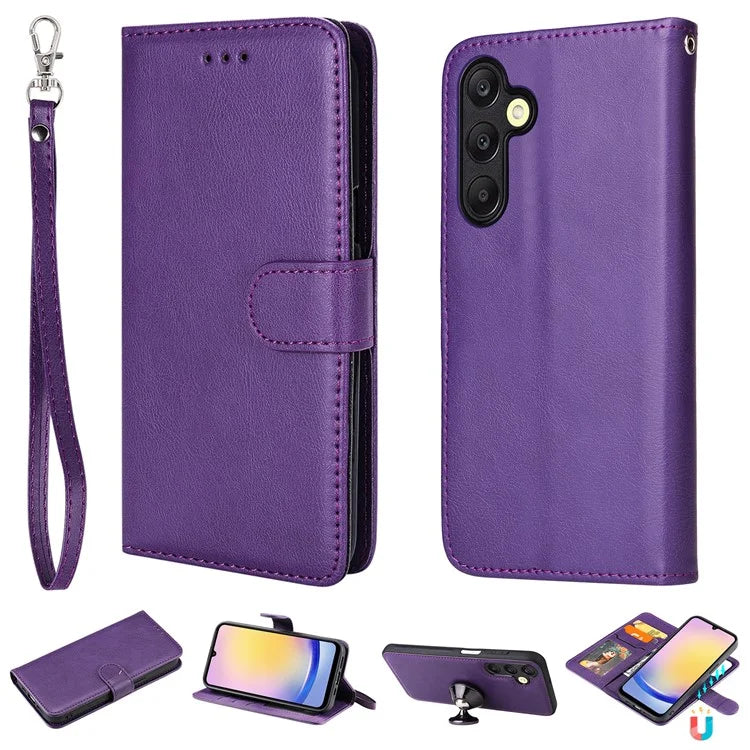 KT Leather Series-3 For Samsung Galaxy A25 5G (Global) (161.0 X 76.5 X 8.3mm) Case PU Leather Phone Cover Detachable Wallet