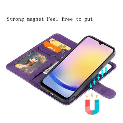 KT Leather Series-3 For Samsung Galaxy A25 5G (Global) (161.0 X 76.5 X 8.3mm) Case PU Leather Phone Cover Detachable Wallet