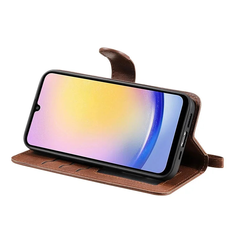 KT Leather Series-3 For Samsung Galaxy A25 5G (Global) (161.0 X 76.5 X 8.3mm) Case PU Leather Phone Cover Detachable Wallet