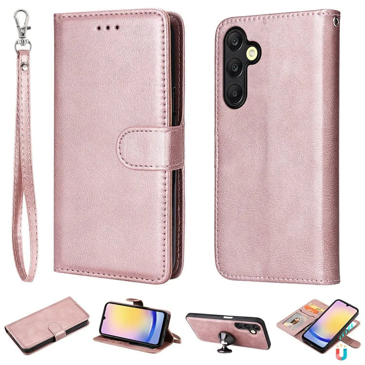 KT Leather Series-3 For Samsung Galaxy A25 5G (Global) (161.0 X 76.5 X 8.3mm) Case PU Leather Phone Cover Detachable Wallet