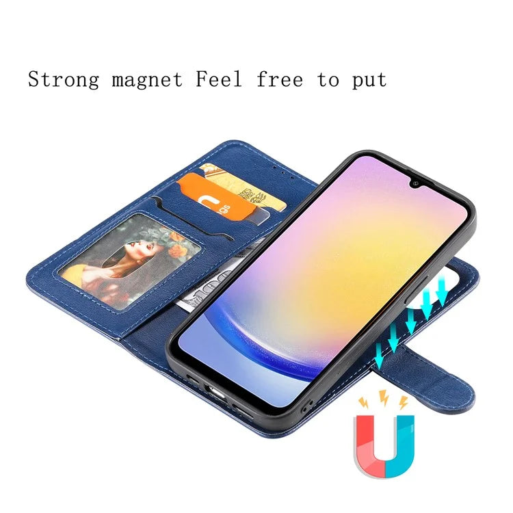 KT Leather Series-3 For Samsung Galaxy A25 5G (Global) (161.0 X 76.5 X 8.3mm) Case PU Leather Phone Cover Detachable Wallet