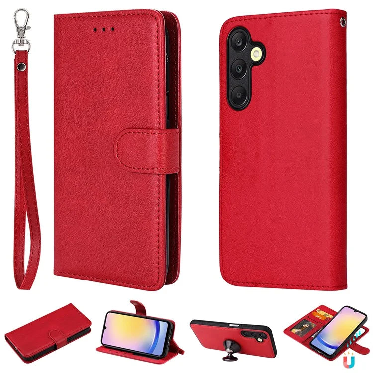 KT Leather Series-3 For Samsung Galaxy A25 5G (Global) (161.0 X 76.5 X 8.3mm) Case PU Leather Phone Cover Detachable Wallet