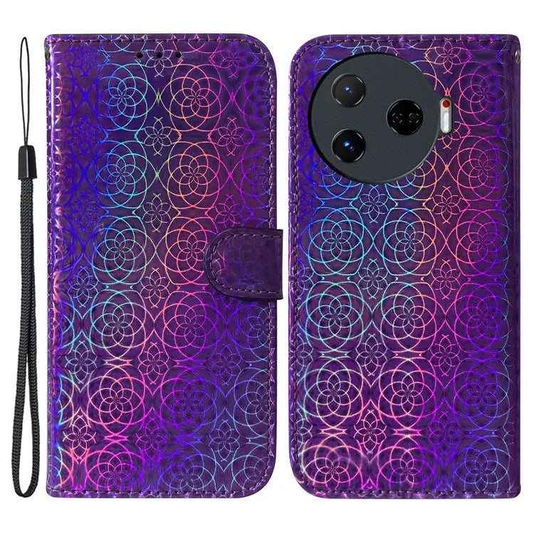 For TECNO Camon 30 Pro 5G Case Dazzling Flower Protective PU Leather Stand Phone Cover