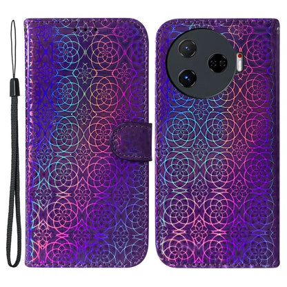 For TECNO Camon 30 Pro 5G Case Dazzling Flower Protective PU Leather Stand Phone Cover