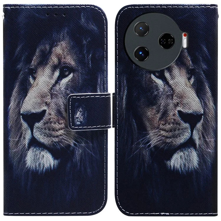For TECNO Camon 30 Pro 5G Case Pattern Print Anti-Fall PU Leather Flip Wallet Phone Cover