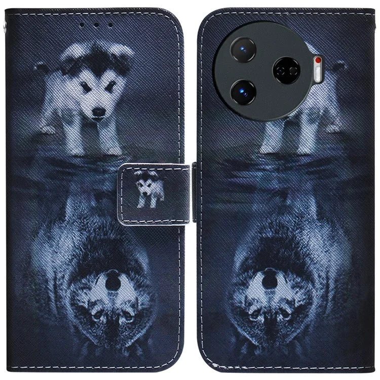 For TECNO Camon 30 Pro 5G Case Pattern Print Anti-Fall PU Leather Flip Wallet Phone Cover