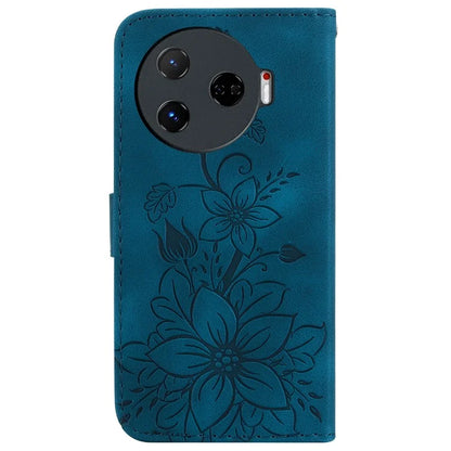 For TECNO Camon 30 Pro 5G Wallet Case Lily Imprint Anti-Scratch Leather Phone Cover
