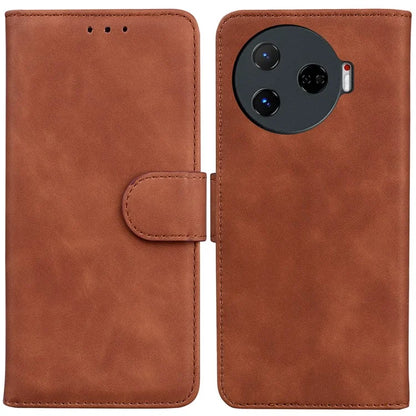 For TECNO Camon 30 Pro 5G Phone Case Solid Color Leather Phone Cover with Stand