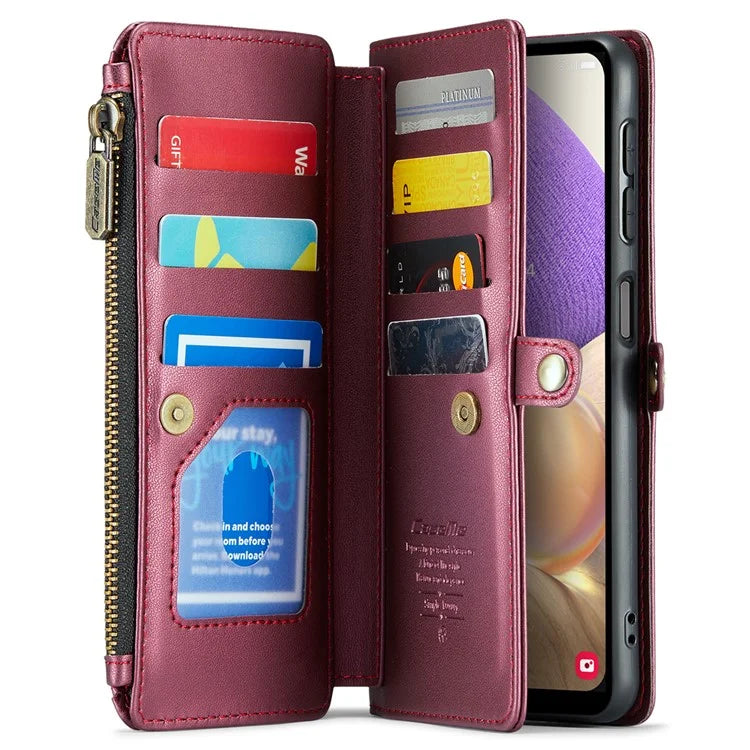 CASEME C36 Series For Samsung Galaxy A32 5G / M32 5G Phone Case PU Leather Wallet Stand Cover with 2 Straps
