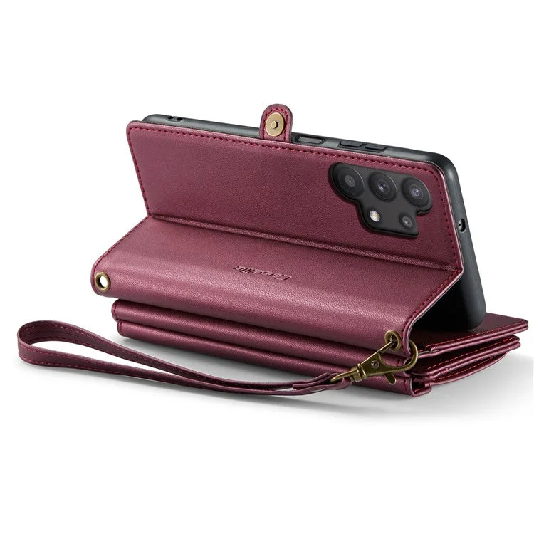 CASEME C36 Series For Samsung Galaxy A32 5G / M32 5G Phone Case PU Leather Wallet Stand Cover with 2 Straps