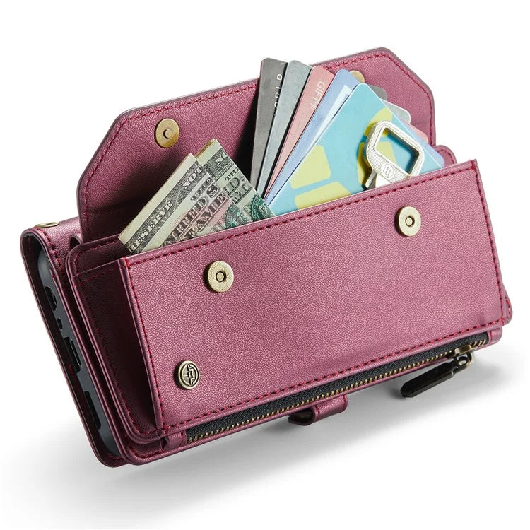 CASEME C36 Series For Samsung Galaxy A32 5G / M32 5G Phone Case PU Leather Wallet Stand Cover with 2 Straps