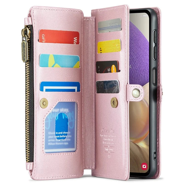 CASEME C36 Series For Samsung Galaxy A32 5G / M32 5G Phone Case PU Leather Wallet Stand Cover with 2 Straps