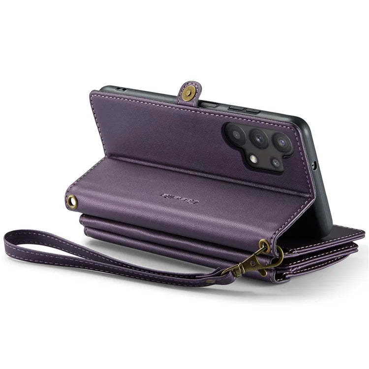 CASEME C36 Series For Samsung Galaxy A32 5G / M32 5G Phone Case PU Leather Wallet Stand Cover with 2 Straps