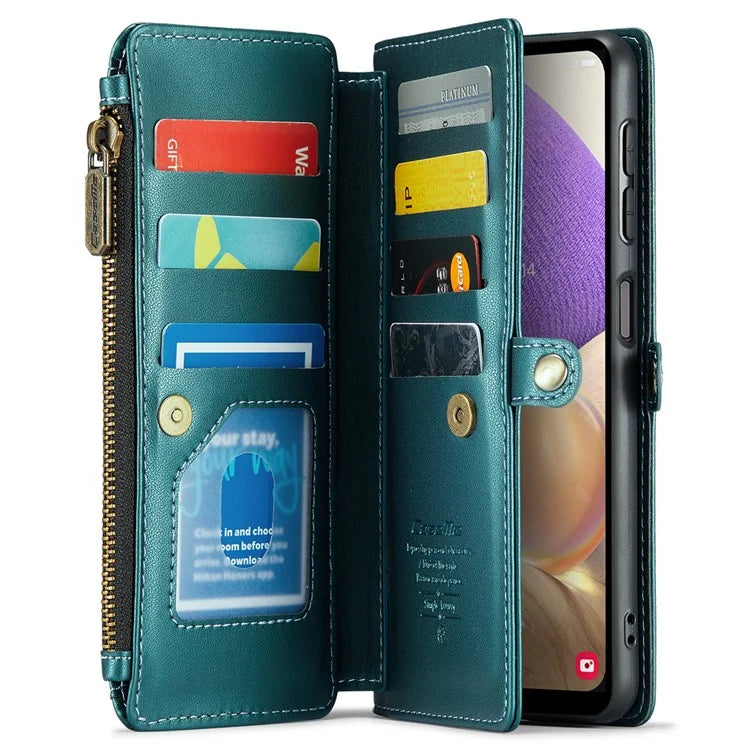 CASEME C36 Series For Samsung Galaxy A32 5G / M32 5G Phone Case PU Leather Wallet Stand Cover with 2 Straps