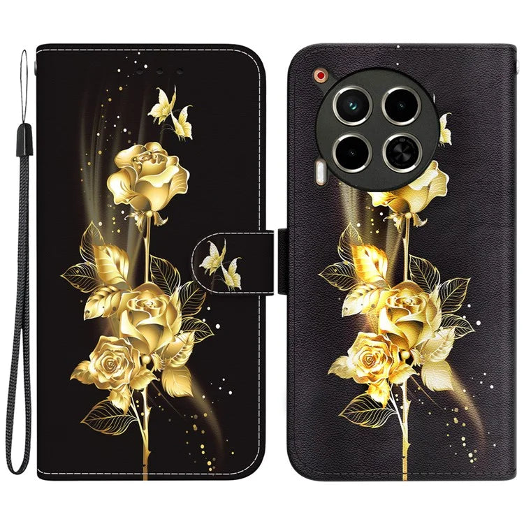 For TECNO Camon 30 4G / 30 5G Stand Case Pattern Print Leather Wallet Phone Cover