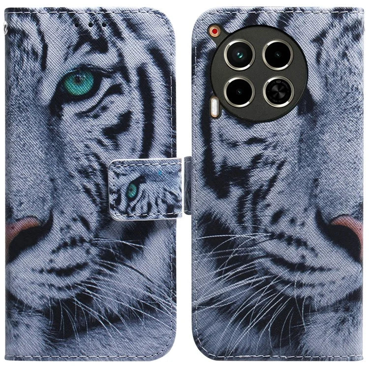 For TECNO Camon 30 4G / 30 5G Case Pattern Print Anti-Drop PU Leather Wallet Phone Cover