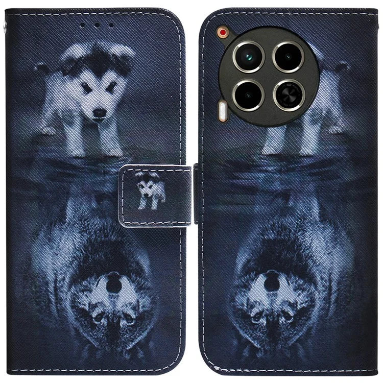 For TECNO Camon 30 4G / 30 5G Case Pattern Print Anti-Drop PU Leather Wallet Phone Cover