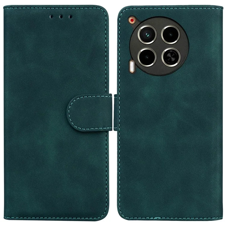 For TECNO Camon 30 4G / 30 5G Wallet Phone Case Solid Color Leather Stand Phone Cover