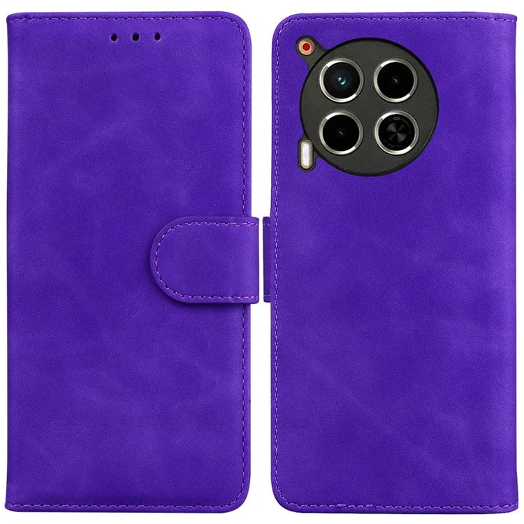 For TECNO Camon 30 4G / 30 5G Wallet Phone Case Solid Color Leather Stand Phone Cover