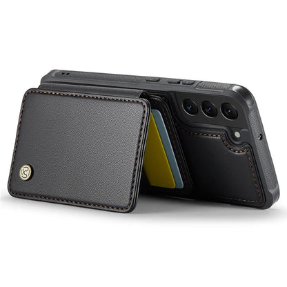 JEEHOOD J05 For Samsung Galaxy S22+ 5G Case TPU+Leather Phone Cover with Magnetic Detachable Card Bag