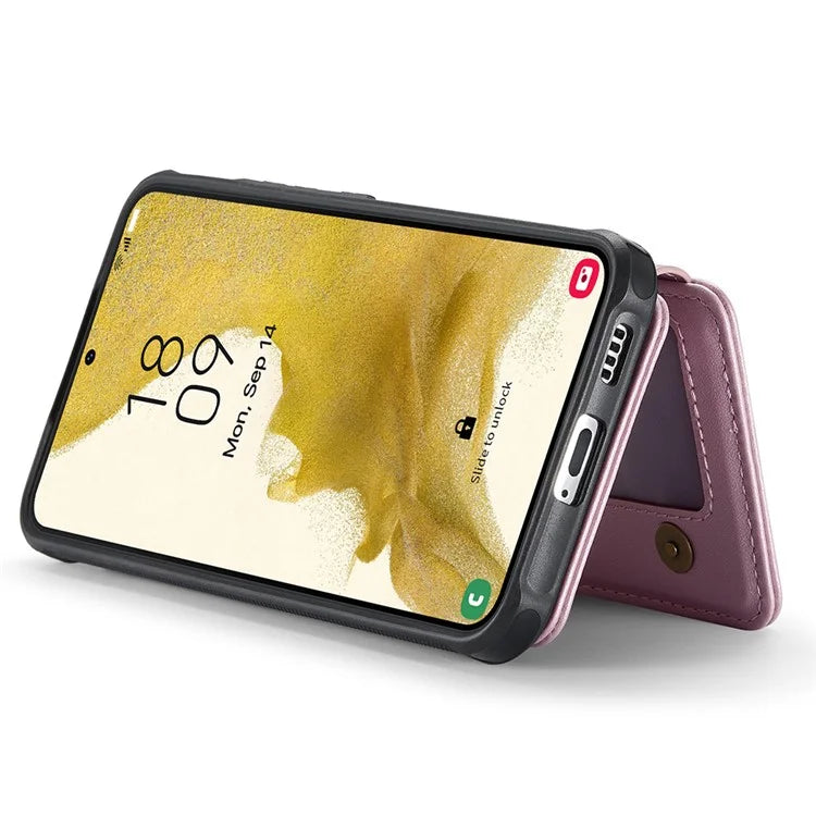 JEEHOOD J05 For Samsung Galaxy S22+ 5G Case TPU+Leather Phone Cover with Magnetic Detachable Card Bag