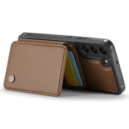JEEHOOD J05 For Samsung Galaxy S22+ 5G Case TPU+Leather Phone Cover with Magnetic Detachable Card Bag