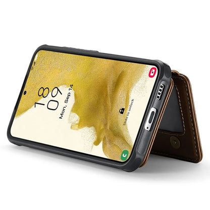 JEEHOOD J05 For Samsung Galaxy S22+ 5G Case TPU+Leather Phone Cover with Magnetic Detachable Card Bag