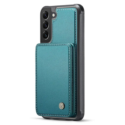 JEEHOOD J05 For Samsung Galaxy S22+ 5G Case TPU+Leather Phone Cover with Magnetic Detachable Card Bag