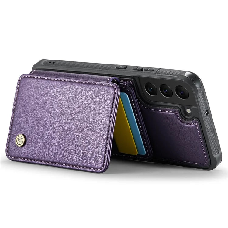 JEEHOOD J05 For Samsung Galaxy S22+ 5G Case TPU+Leather Phone Cover with Magnetic Detachable Card Bag