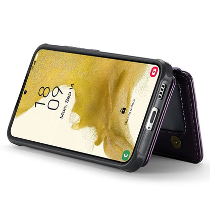 JEEHOOD J05 For Samsung Galaxy S22+ 5G Case TPU+Leather Phone Cover with Magnetic Detachable Card Bag
