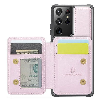 JEEHOOD J05 For Samsung Galaxy S21 Ultra 5G Case Magnetic Detachable Card Holder Anti-Drop Phone Cover