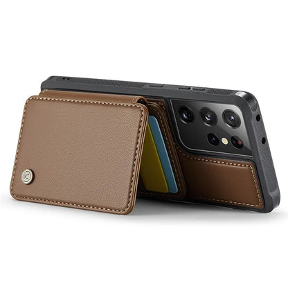 JEEHOOD J05 For Samsung Galaxy S21 Ultra 5G Case Magnetic Detachable Card Holder Anti-Drop Phone Cover