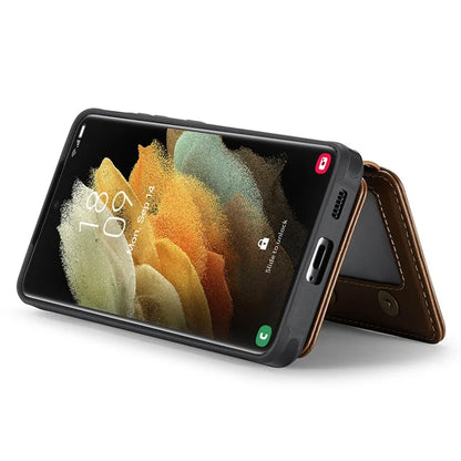 JEEHOOD J05 For Samsung Galaxy S21 Ultra 5G Case Magnetic Detachable Card Holder Anti-Drop Phone Cover