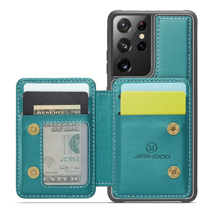 JEEHOOD J05 For Samsung Galaxy S21 Ultra 5G Case Magnetic Detachable Card Holder Anti-Drop Phone Cover