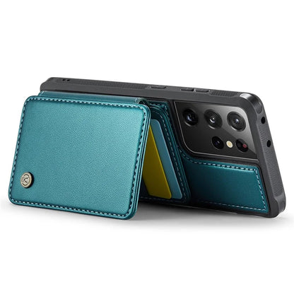 JEEHOOD J05 For Samsung Galaxy S21 Ultra 5G Case Magnetic Detachable Card Holder Anti-Drop Phone Cover