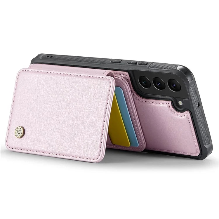 JEEHOOD J05 For Samsung Galaxy S22 5G Case TPU+PU Phone Cover with Magnetic Detachable Card Holder