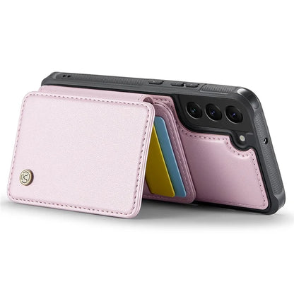 JEEHOOD J05 For Samsung Galaxy S22 5G Case TPU+PU Phone Cover with Magnetic Detachable Card Holder