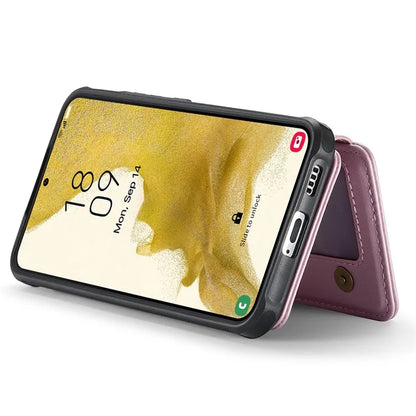 JEEHOOD J05 For Samsung Galaxy S22 5G Case TPU+PU Phone Cover with Magnetic Detachable Card Holder